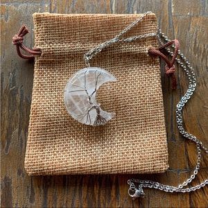 Clear Quartz Necklace Clear Quartz Pendant with Stainless Steel Chain